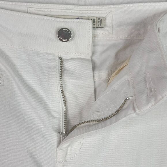 Karen Millen Biker Moto Jeans 12 (35x29) White Slim Zip Pockets Seam‎ Detailing - Picture 8 of 13
